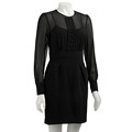 Democracy Women's Long-sleeve Ruffle-front Dress