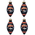 Denver Broncos Teardrop Ornaments (Set of 4)
