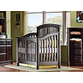 Solid Wood Espresso Convertible Crib with Guard Rail