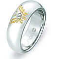 Stainless Steel Cubic Zirconia Fire Bird Band