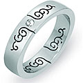 Stainless Steel Cubic Zirconia Black Vine Band