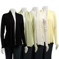 August Silk Women's Scarf-trim Open Cardigan