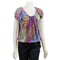 FINAL SALE August Silk Women's Printed Dolman Sleeve Blouse
