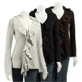 Magaschoni Women's Cashmere Ruffle Cardigan