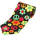 Mystic Clothing Satin 70s Peace and Love Necktie with Gift Box