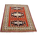 Indo Kazak Red/ Ivory Rug (5'8 x 7'10)
