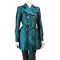 Muse Women's Turquoise Taffeta Trench Jacket
