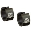 Stainless Steel Tribal Sun Huggie Earrings