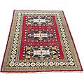 Indo Kazak Red/ Navy Wool-blend Rug (5'9 x 7'10)