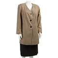 Justin Taylor Women's Plus Size 3-button Skirt Suit
