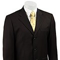 Wall Street Collection Men's Black Pinstripe Suit