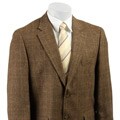 Etienne Aigner Men's Brown Glen Plaid Camel Hair Sportcoat