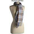 Mystic Clothing Light Blue Plaid Wool Scarf