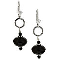 Sterling Silver Black Onyx Leverback Earrings