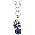 Charming Life Sterling Silver Grey Pearl/ Crystal Necklace (5.5-8 mm)