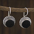 Sterling Silver 'Lava Stone' Earrings (Thailand)