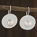 Sterling Silver Round Pearl Earrings (Thailand)