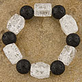 Lava Stone and Glass Stretch Bracelet (Thailand)