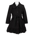 DKNY Girl's Wool Blend Ruffle Coat
