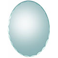 Frameless Oval Scallop Beveled Mirror