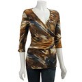 Kay Celine Women's Wrap Brush Stroke Shirt