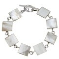 Sterling Silver Mother of Pearl Toggle Bracelet