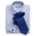 Hickey Freeman Men's Plaid Tattersall Dress Shirt