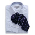 Hickey Freeman Fancy Twill Blue Solid Dress Shirt