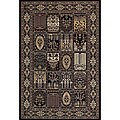 Fringed Navy Polypropylene Rug (4'9 x 7'6)