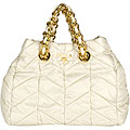Prada Cream Tessuto and Catena Tote