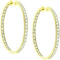 Goldplated Sterling Silver CZ Inside-out Hoop Earrings