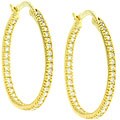 Goldplated CZ 30-mm Inside-out Hoops