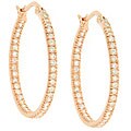 Rose Goldplated CZ 30-mm Inside-out Hoops