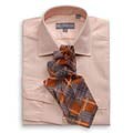 Hickey Freeman Fancy Twill Orange Dress Shirt