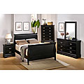 Louis Philippe Black 5-piece Queen Sleigh Bedroom Set