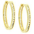 Goldplated CZ 21-mm Inside-out Hoops
