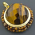 18k Goldplated Silver Tiger's Eye Pendant (China)