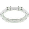 White Goldplated White Enamel Stacker Ring