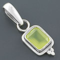 Sterling Silver Green Chalcedony Pendant (India)