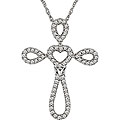 10k Gold 1/5ct TDW Diamond Cross Necklace