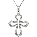 14k Gold 1/4ct TDW Diamond Cross Pendant
