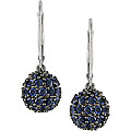 14k Gold Sapphire Leverback Ball Earrings