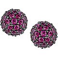 14k Gold Pink Ruby Stud Ball Earrings