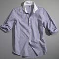 Hickey Cotton/ Linen Blue Stripe Shirt