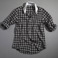 Hickey Brown Plaid with White Collar Shirt