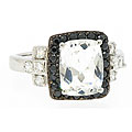 Sterling Silver Black and White CZ Ring