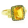 Goldplated Fancy Yellow Cubic Ziconia Ring