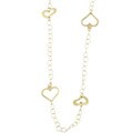 14k Gold over Silver Heart Stations Necklace