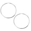 Sterling Silver 50-mm Diamond-cut Hoop Earrings
