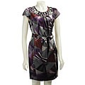 Due Per Due Women's Silk Charmeuse Self Belt Dress
